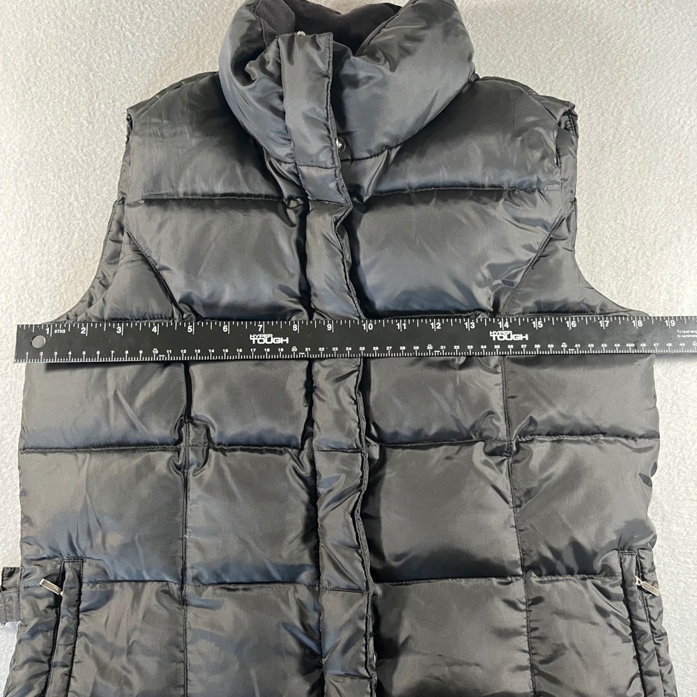 Eddie Bauer Womens Goose Down Puffer Vest Black Quilted Full Zip Snap Small - Picture 6 of 10